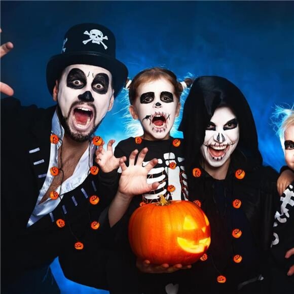 3 Pcs Halloween Light Up Necklace, 3 Modes Lights for Halloween Decoration - Picture 4 of 7